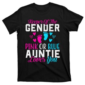 Gender Reveal Keeper of the Gender Funny Auntie Gender T-Shirt