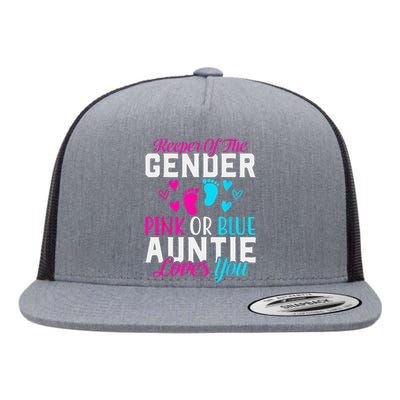 Gender Reveal Keeper of the Gender Funny Auntie Gender Flat Bill Trucker Hat