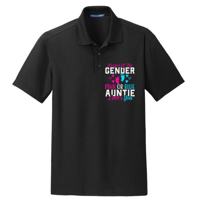 Gender Reveal Keeper of the Gender Funny Auntie Gender Dry Zone Grid Polo