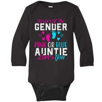 Gender Reveal Keeper of the Gender Funny Auntie Gender Baby Long Sleeve Bodysuit