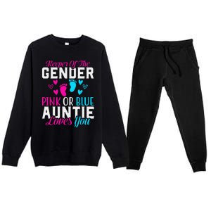 Gender Reveal Keeper of the Gender Funny Auntie Gender Premium Crewneck Sweatsuit Set