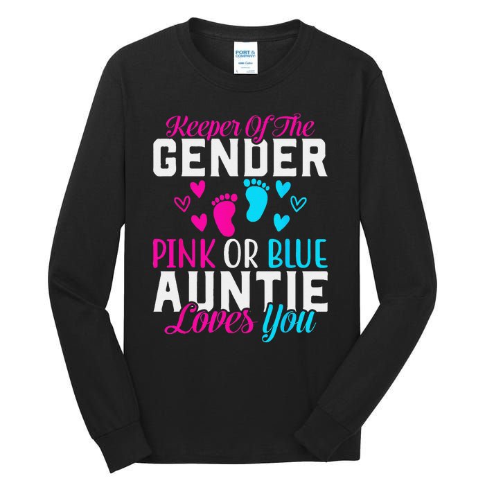 Gender Reveal Keeper of the Gender Funny Auntie Gender Tall Long Sleeve T-Shirt