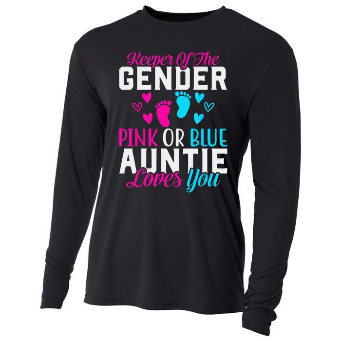 Gender Reveal Keeper of the Gender Funny Auntie Gender Cooling Performance Long Sleeve Crew