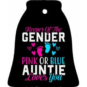 Gender Reveal Keeper of the Gender Funny Auntie Gender Ceramic Bell Ornament