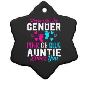 Gender Reveal Keeper of the Gender Funny Auntie Gender Ceramic Star Ornament