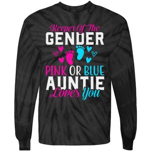 Gender Reveal Keeper of the Gender Funny Auntie Gender Tie-Dye Long Sleeve Shirt