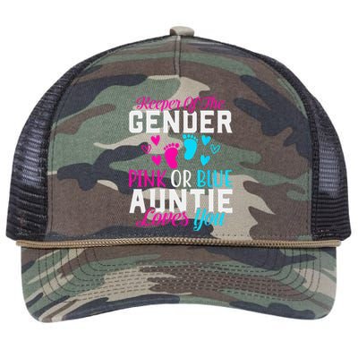 Gender Reveal Keeper of the Gender Funny Auntie Gender Retro Rope Trucker Hat Cap