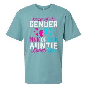 Gender Reveal Keeper of the Gender Funny Auntie Gender Sueded Cloud Jersey T-Shirt