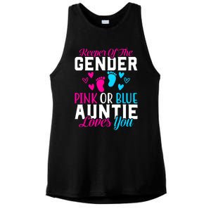 Gender Reveal Keeper Of The Gender Funny Auntie Gender Ladies PosiCharge Tri-Blend Wicking Tank