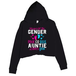 Gender Reveal Keeper Of The Gender Funny Auntie Gender Crop Fleece Hoodie