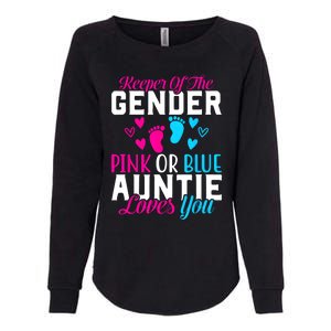 Gender Reveal Keeper Of The Gender Funny Auntie Gender Womens California Wash Sweatshirt