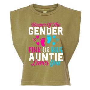 Gender Reveal Keeper Of The Gender Funny Auntie Gender Garment-Dyed Women's Muscle Tee