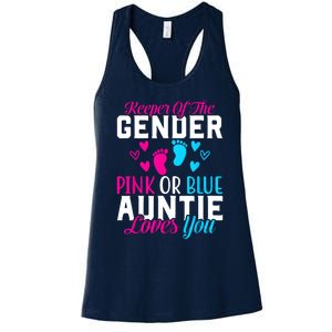 Gender Reveal Keeper Of The Gender Funny Auntie Gender Women's Racerback Tank