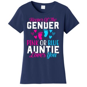 Gender Reveal Keeper Of The Gender Funny Auntie Gender Women's T-Shirt