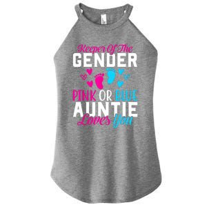 Gender Reveal Keeper Of The Gender Funny Auntie Gender Women's Perfect Tri Rocker Tank