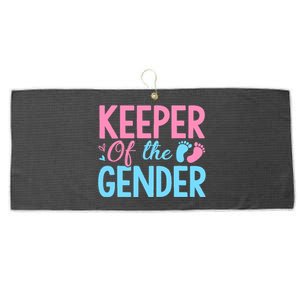 Gender Reveal Keeper Of The Gender T Gender Reveal Large Microfiber Waffle Golf Towel