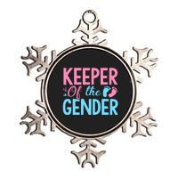 Gender Reveal Keeper Of The Gender T Gender Reveal Metallic Star Ornament