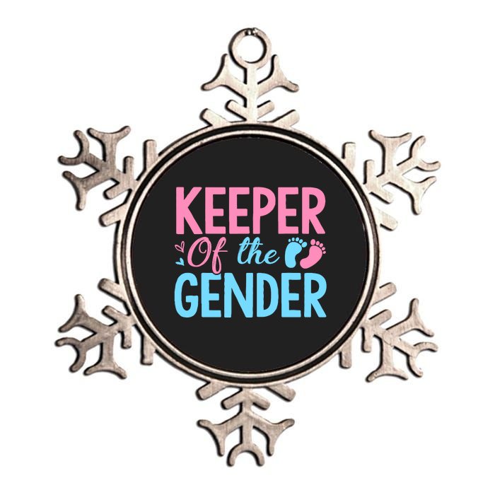 Gender Reveal Keeper Of The Gender T Gender Reveal Metallic Star Ornament