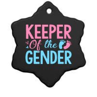 Gender Reveal Keeper Of The Gender T Gender Reveal Ceramic Star Ornament