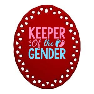 Gender Reveal Keeper Of The Gender T Gender Reveal Ceramic Oval Ornament