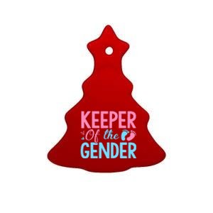 Gender Reveal Keeper Of The Gender T Gender Reveal Ceramic Tree Ornament