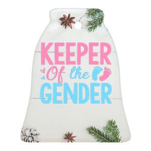 Gender Reveal Keeper Of The Gender T Gender Reveal Ceramic Bell Ornament