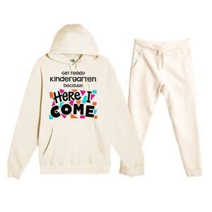 Get ready kindergarten because here I come Premium Hooded Sweatsuit Set