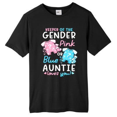 Gender Reveal Keeper Of The Gender Pink Or Blue Auntie Tall Fusion ChromaSoft Performance T-Shirt