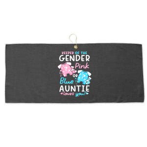 Gender Reveal Keeper Of The Gender Pink Or Blue Auntie Large Microfiber Waffle Golf Towel