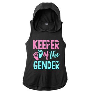 Gender Reveal Keeper Of The Gender Gender Reveal Ladies PosiCharge Tri-Blend Wicking Draft Hoodie Tank