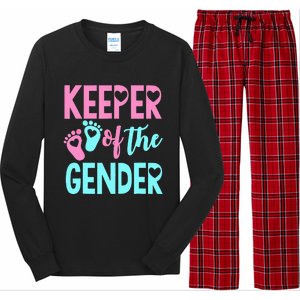 Gender Reveal Keeper Of The Gender Gender Reveal Long Sleeve Pajama Set