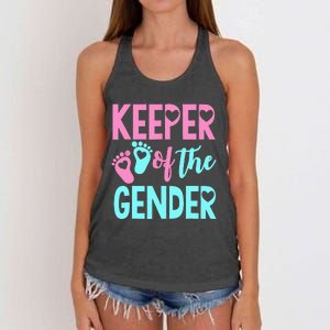 Gender Reveal Keeper Of The Gender Gender Reveal Women's Knotted Racerback Tank