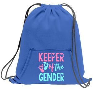 Gender Reveal Keeper Of The Gender Gender Reveal Sweatshirt Cinch Pack Bag