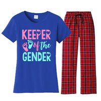 Gender Reveal Keeper Of The Gender Gender Reveal Women's Flannel Pajama Set