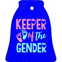 Gender Reveal Keeper Of The Gender Gender Reveal Ceramic Bell Ornament