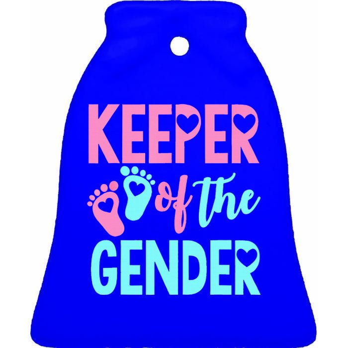 Gender Reveal Keeper Of The Gender Gender Reveal Ceramic Bell Ornament