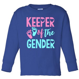 Gender Reveal Keeper Of The Gender Gender Reveal Toddler Long Sleeve Shirt