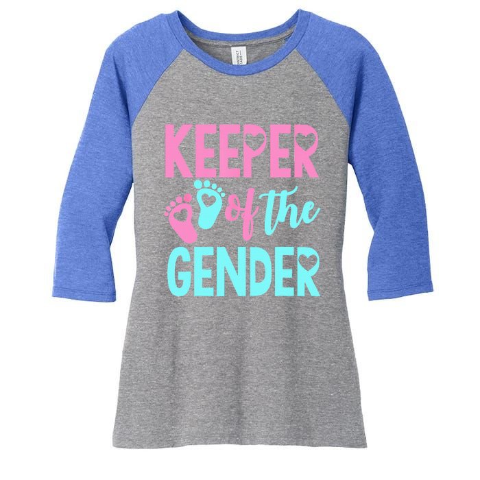 Gender Reveal Keeper Of The Gender Gender Reveal Women's Tri-Blend 3/4-Sleeve Raglan Shirt