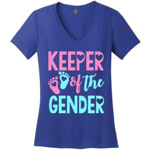 Gender Reveal Keeper Of The Gender Gender Reveal Women's V-Neck T-Shirt