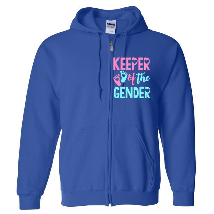 Gender Reveal Keeper Of The Gender Gender Reveal Full Zip Hoodie