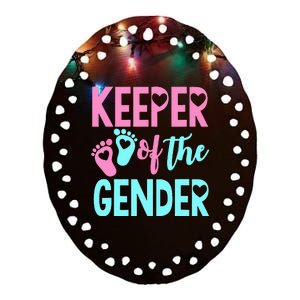 Gender Reveal Keeper Of The Gender Gender Reveal Ceramic Oval Ornament