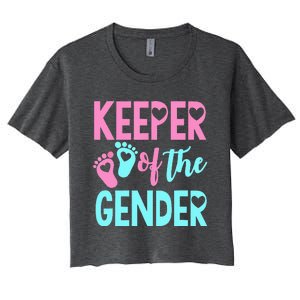 Gender Reveal Keeper Of The Gender Gender Reveal Women's Crop Top Tee