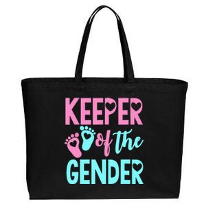 Gender Reveal Keeper Of The Gender Gender Reveal Cotton Canvas Jumbo Tote