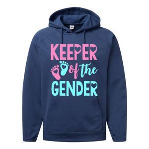 Gender Reveal Keeper Of The Gender Gender Reveal Performance Fleece Hoodie