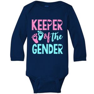 Gender Reveal Keeper Of The Gender Gender Reveal Baby Long Sleeve Bodysuit