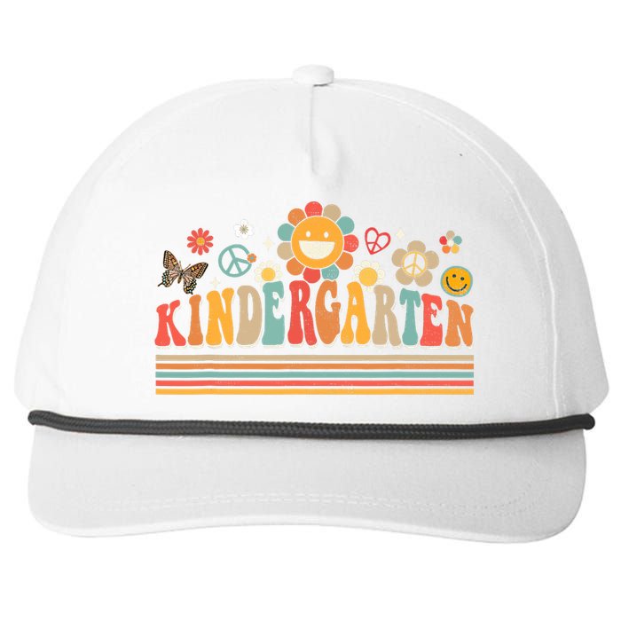 Groovy Retro Kindergarten Vibes Back To School Teachers Snapback Five-Panel Rope Hat