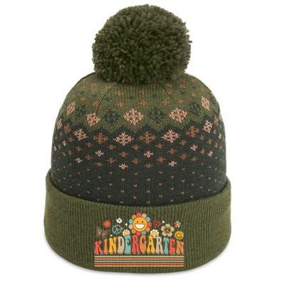 Groovy Retro Kindergarten Vibes Back To School Teachers The Baniff Cuffed Pom Beanie