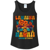 Groovy Retro Lahaina Pray For Maui Hawaii Strong Funny Ladies Essential Tank