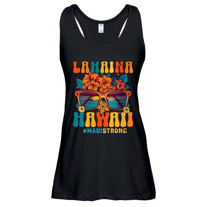 Groovy Retro Lahaina Pray For Maui Hawaii Strong Funny Ladies Essential Flowy Tank