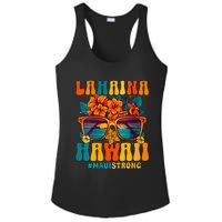 Groovy Retro Lahaina Pray For Maui Hawaii Strong Funny Ladies PosiCharge Competitor Racerback Tank